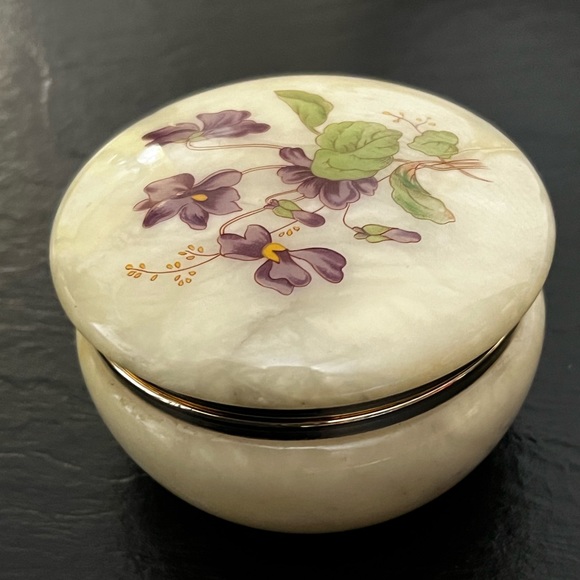 Vintage Italian Alabaster Trinket Box